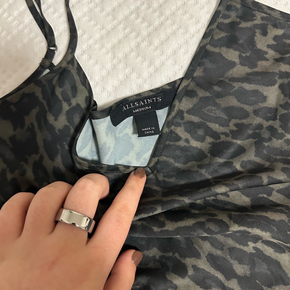 All Saints Gray and Black Maxi Dress